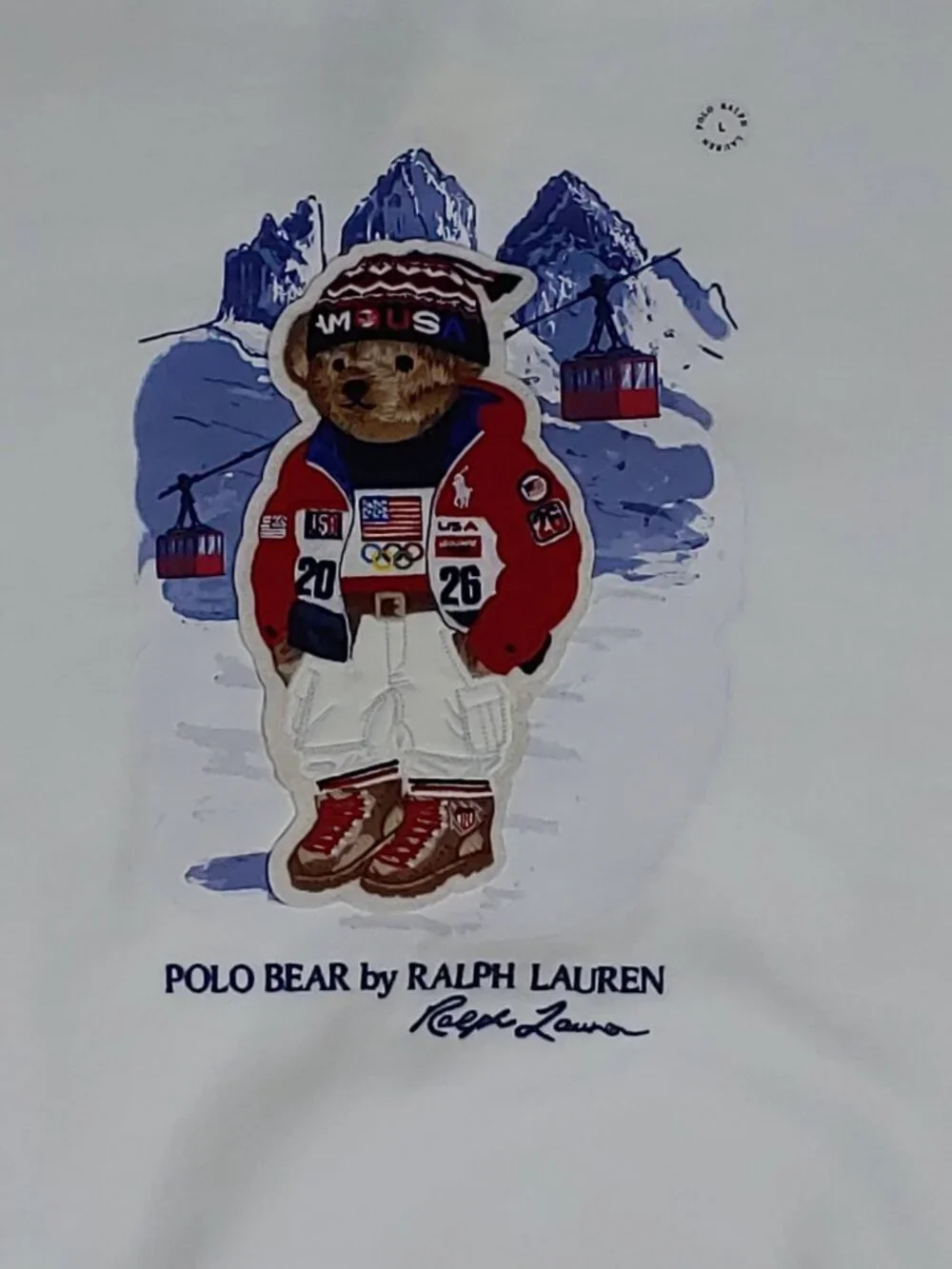 Polo Ralph Lauren Team USA 2026 Olympic Village Bear Sweatshirt L White NWT